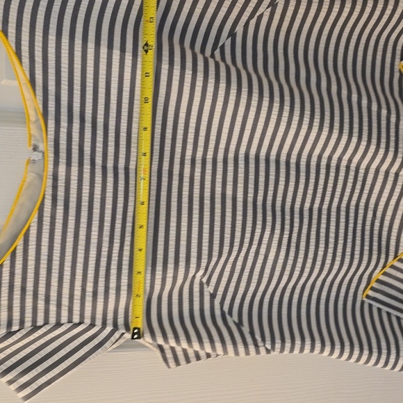 New Directions Lined Gray & White Preppy Seersucker Dress Size 10 Like New - Picture 5 of 7